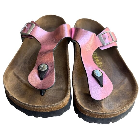 Papillio By Birkenstock Gizeh  EU 39  US W 8/M 6 Pink Leather Thong Sandals - Picture 3 of 11